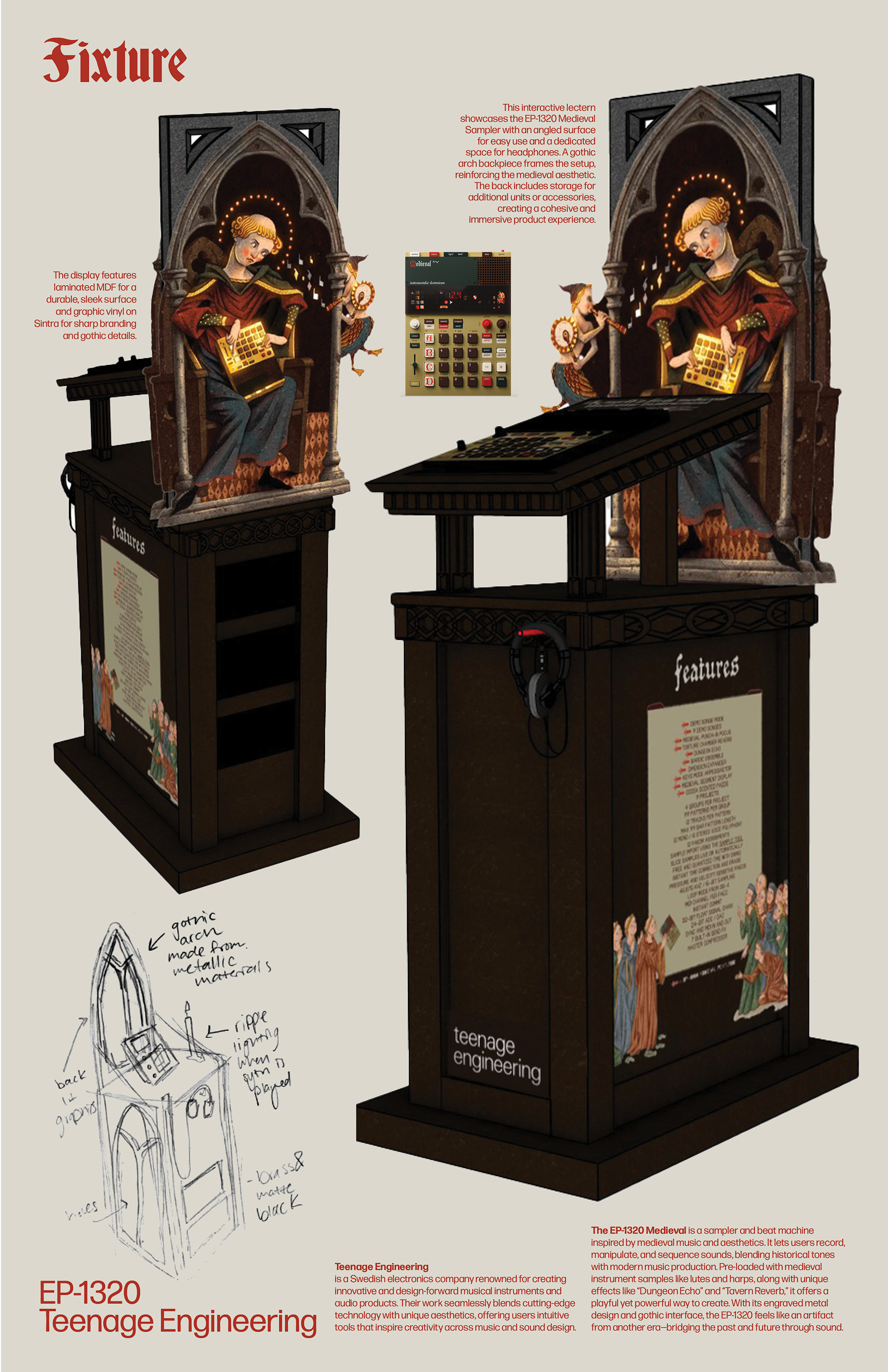 Teenage Engineering product display concept rendering